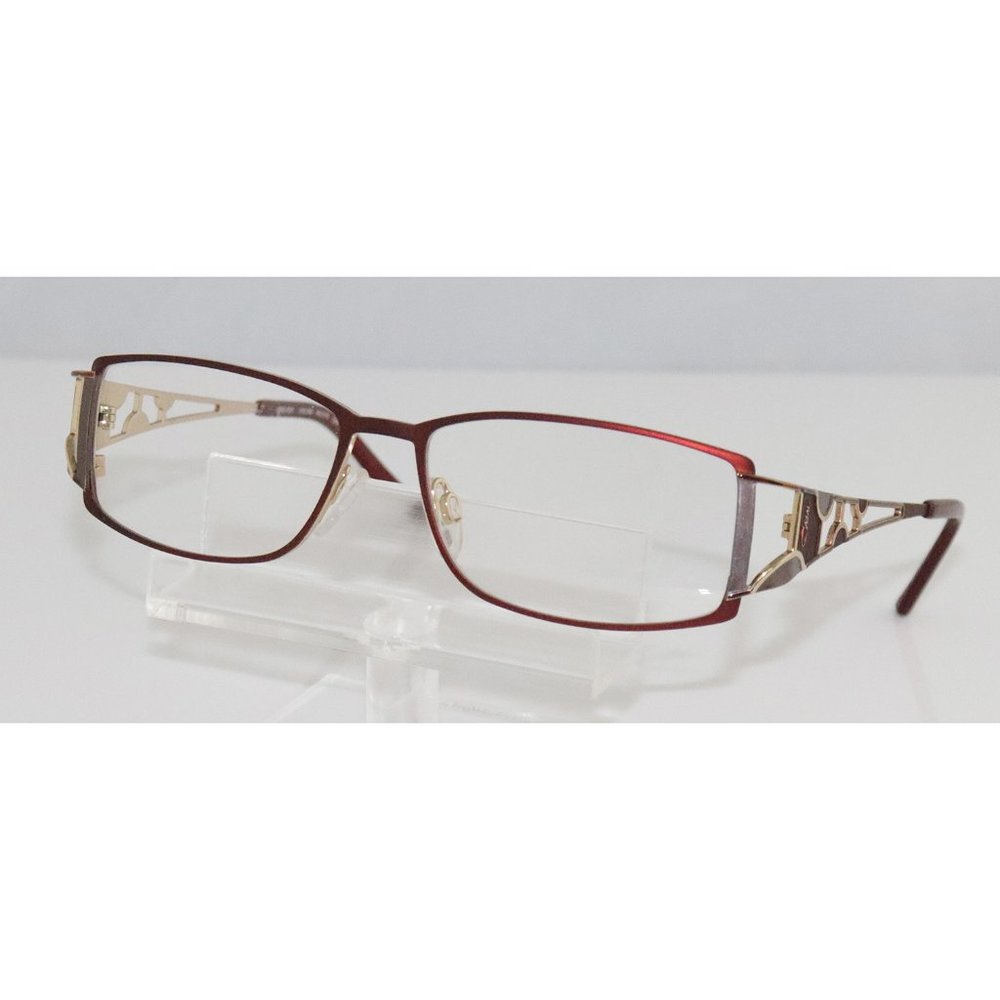 New Women's Cazal Matte Burgundy & Gold Eyeglasses